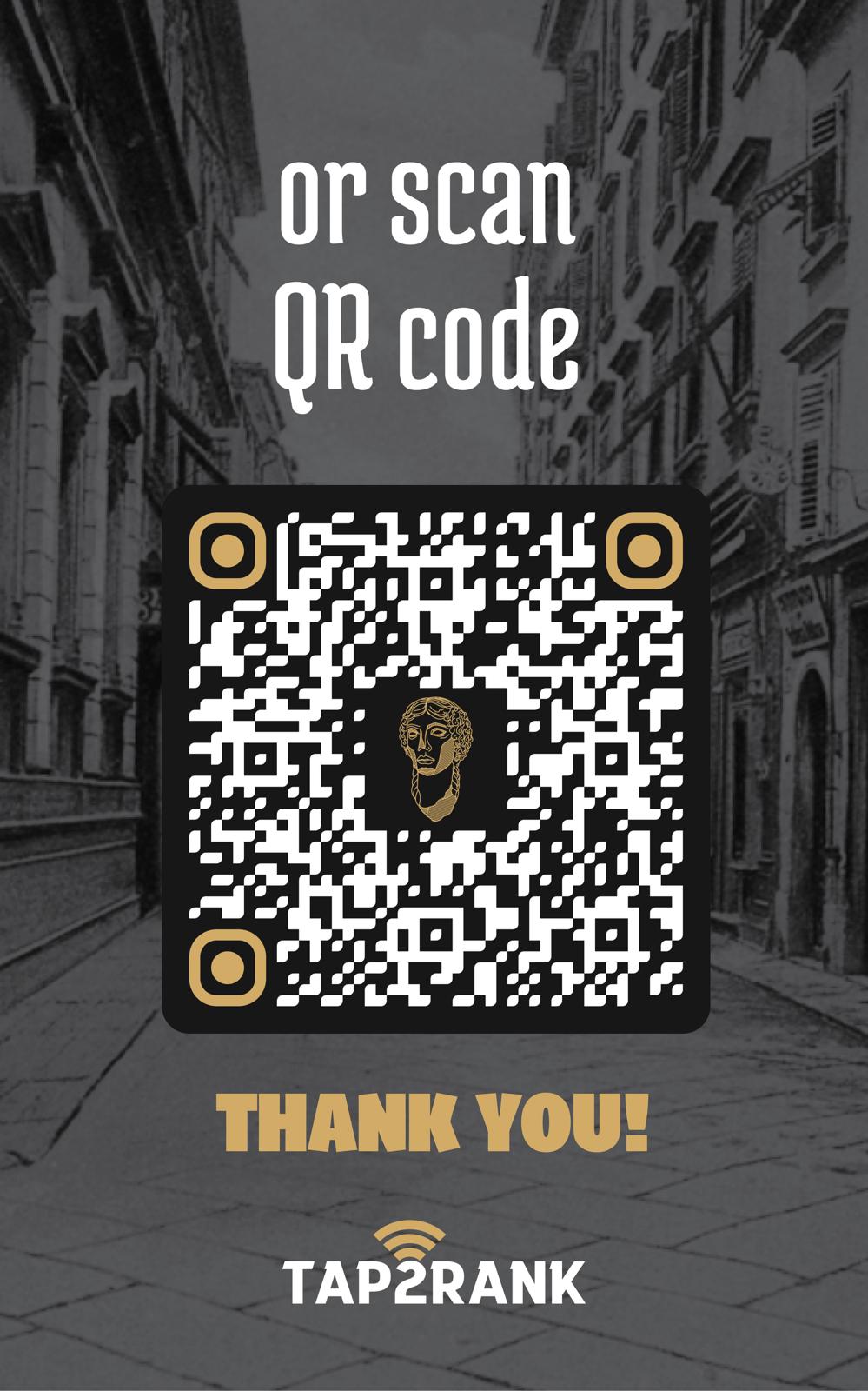 Tap2Rank NFC Kartica Poleđina s QR kodom